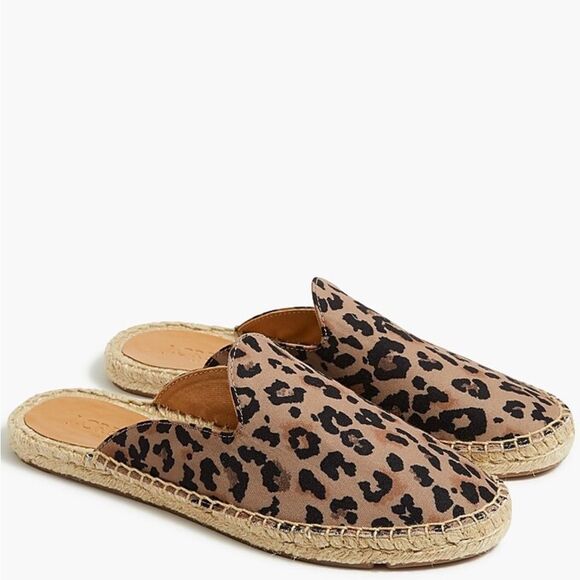 J. Crew Factory Animal Printed Espadrille Mule Slides Size 8 - Picture 1 of 12